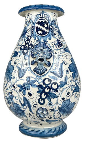 Large Blue Ceramic Vase by Ima for Montelupo Florentino, Italy, 1980s