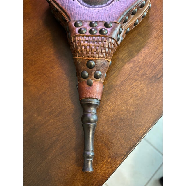 Late 20th Century Antique English Tudor Carved Oak Fireplace Bellows – Fully Functional For Sale - Image 5 of 7
