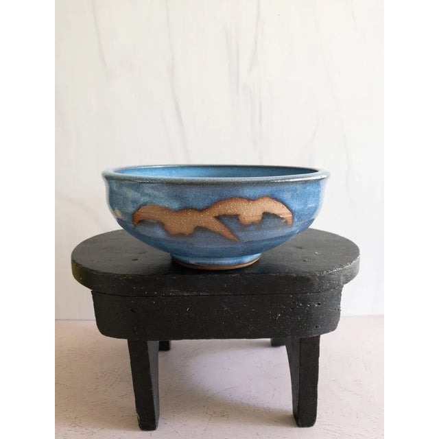 1970s Vintage Midcentury Pottery Bowl Ikebana For Sale - Image 4 of 13