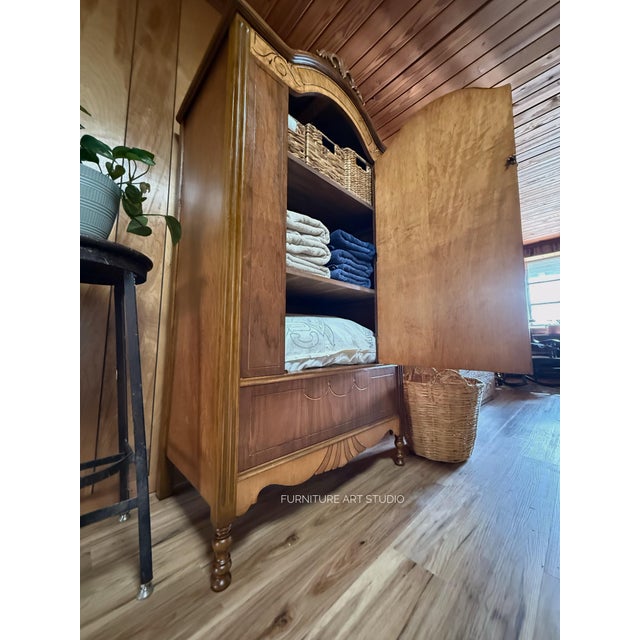 Early 20th Century Early 20th Century Walnut Armoire For Sale - Image 5 of 11