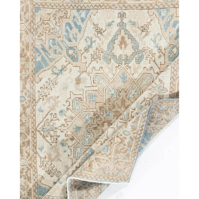 Antique Ivory Heriz Area Rug, 3'7 X 4'5 For Sale - Image 4 of 11