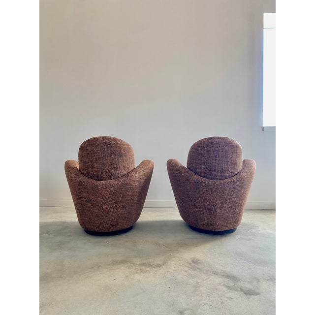 Pair of Michael Wolk "Miami" Postmodern Striped Swivel Chairs For Sale - Image 15 of 15