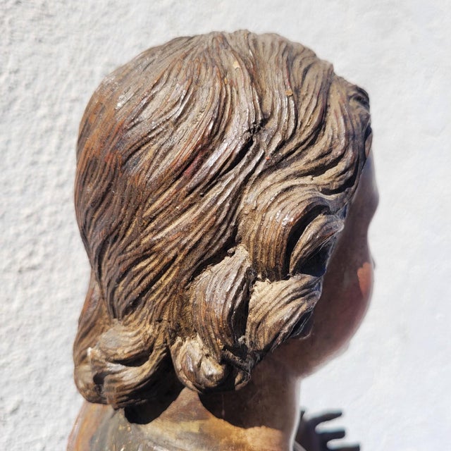 Polychrome Carved Saint Statues, 17th Century, Wood For Sale - Image 18 of 18