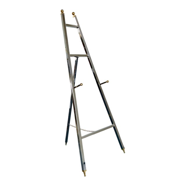 Vintage Chrome and Brass Easel For Sale