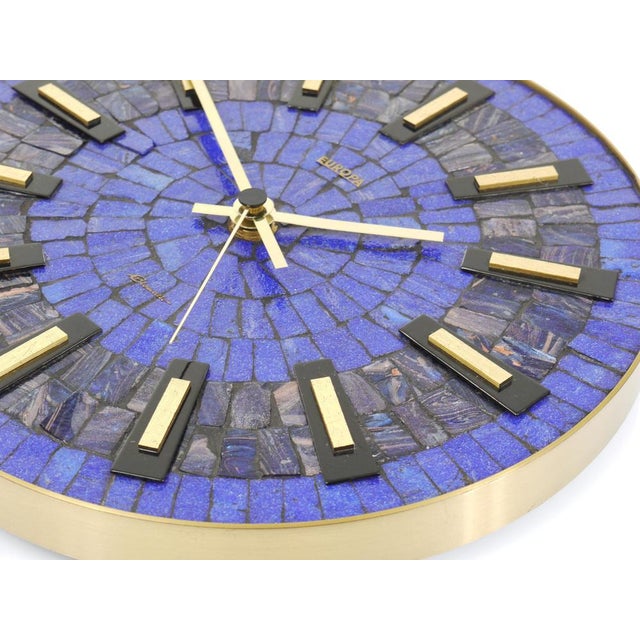 Modern German Blue Mosaic Wall Clock, 1950s For Sale - Image 15 of 18
