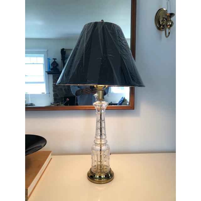 Vintage Cut Crystal Lamps French Modern - a Pair For Sale - Image 4 of 6