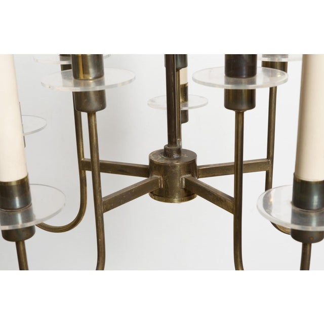 Vintage Chandelier in Brass and Acrylic, 1960s For Sale - Image 10 of 11