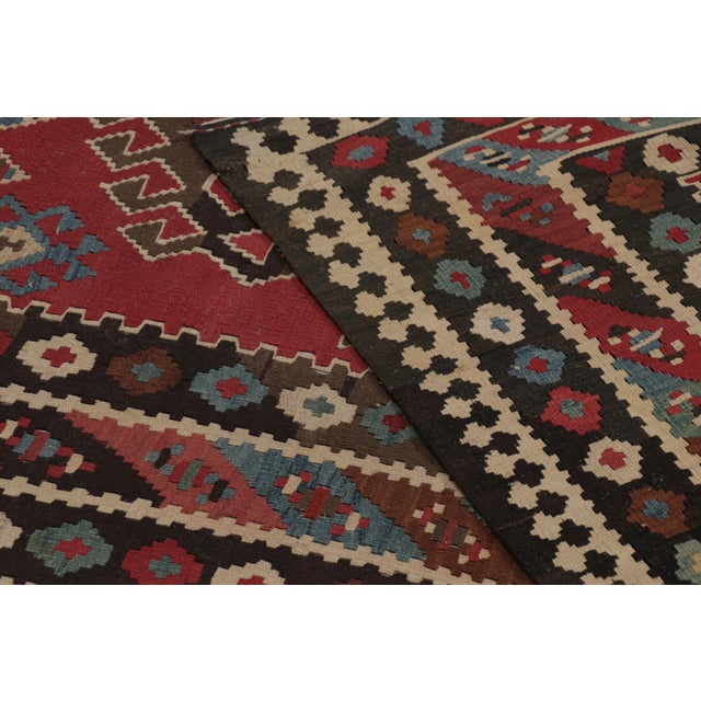 Vintage Persian Kilim, Red With Rich, Intricate Tribal Medallions - Rug & Kilim For Sale - Image 9 of 9