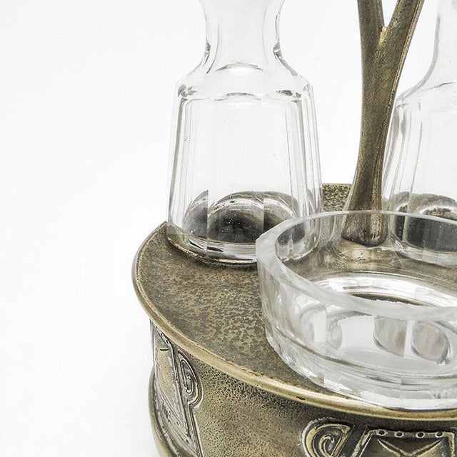 Goldenrod Art Nouveau Spice Cabaret from Fabryka Wolska, Poland, 1900s For Sale - Image 8 of 17