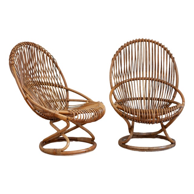 Tre Cerchi Armchairs by Tito Agnoli for Bonacina, Italy, 1950s, Set of 2 For Sale