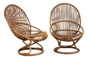 Tre Cerchi Armchairs by Tito Agnoli for Bonacina, Italy, 1950s, Set of 2