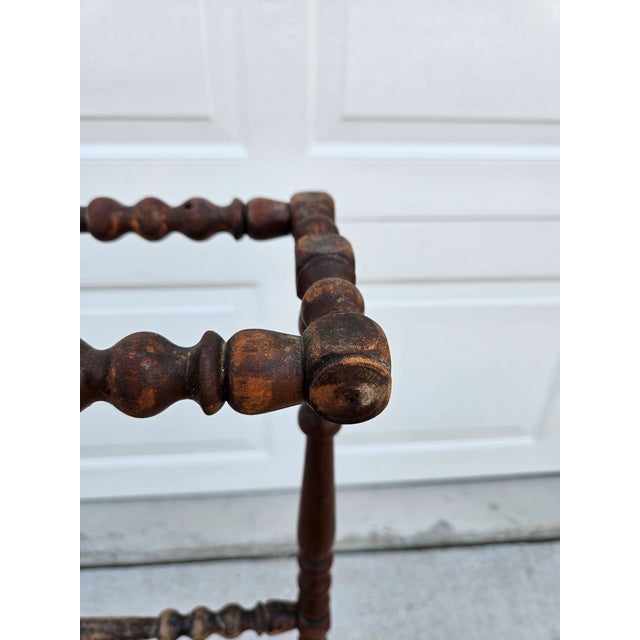 Antique Quilt Rack With Turned Supports and Cast Iron Feet For Sale - Image 9 of 13