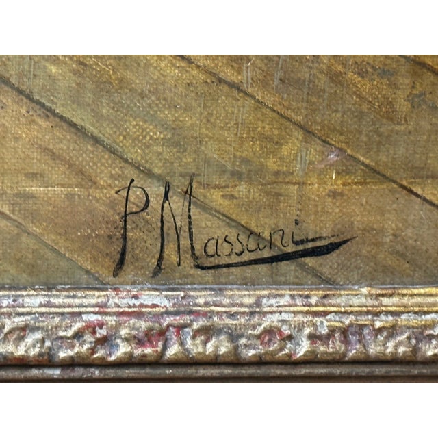 19th Century Italian Genre Mutual Admiration Oil Painting by Pompeo Massani For Sale - Image 11 of 12