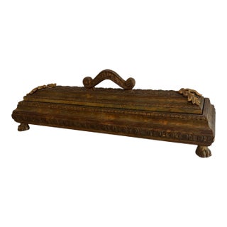 Gilt Long Rectangular Wooden Rococo Style Decorative Box For Sale