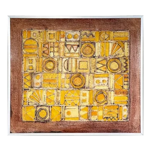 Mid-Century Abstract Bas Relief Painting