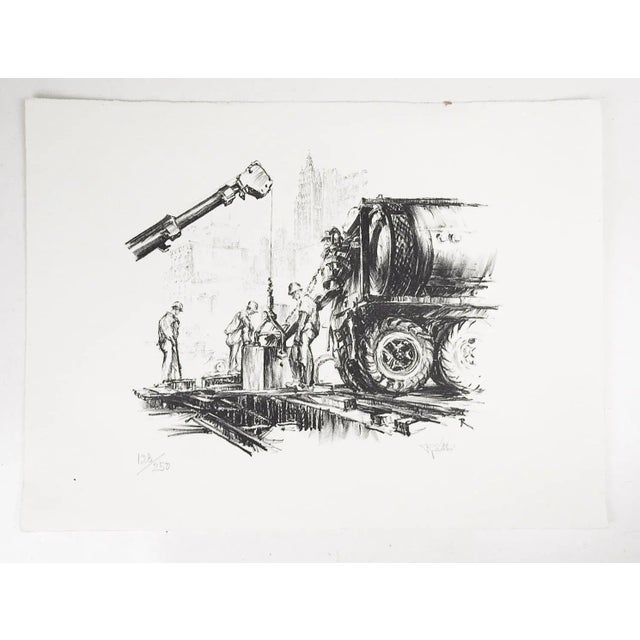 Mid 20th Century Industrial Construction Lithograph For Sale - Image 4 of 4