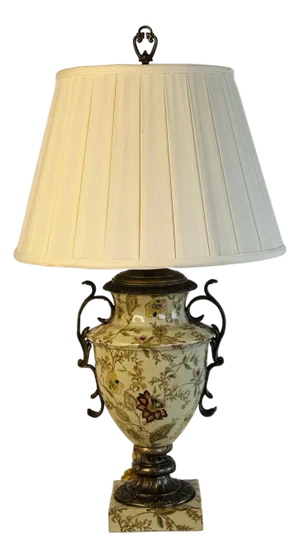 Vintage 1990s Wong Lee Porcelain French Choiniere Style Table Lamp