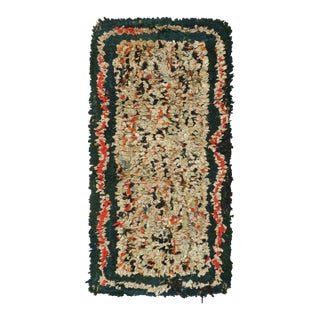Antique Hooked Rug With Abstract Multicolor Patterns | Rug & Kilim For Sale