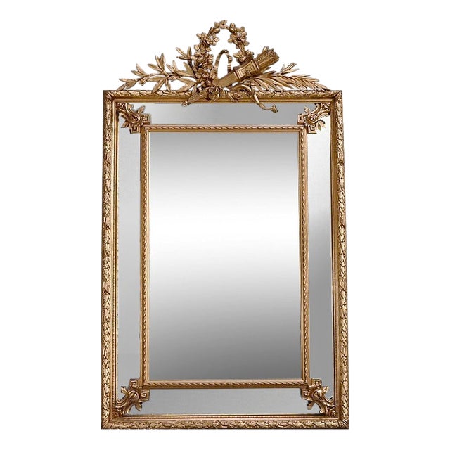 Large 19th Century Louis XVI Mirror with Parcloses For Sale