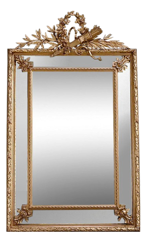 Large 19th Century Louis XVI Mirror with Parcloses