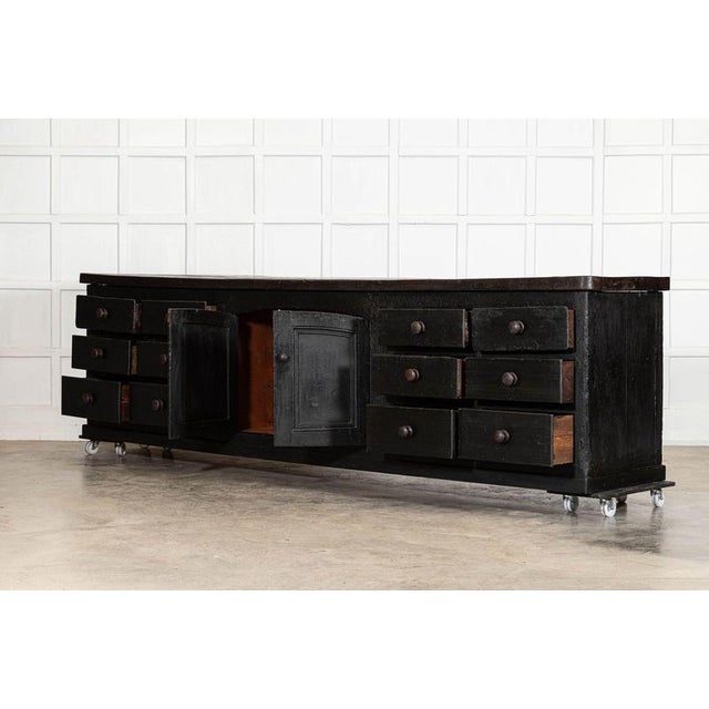 19th Century English Country House Elm and Pine Kitchen Scullery Island, 1850 For Sale - Image 15 of 17