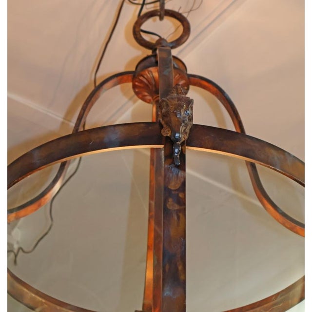 Monumental 10 Light Patina Bronze Lantern Chandelier For Sale In New York - Image 6 of 12