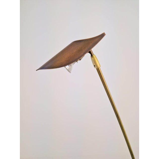 Modern brass floor lamp model 'Lance' by Bernd Beisse Design Germany '90 This stylish slim design floor lamp is made of...