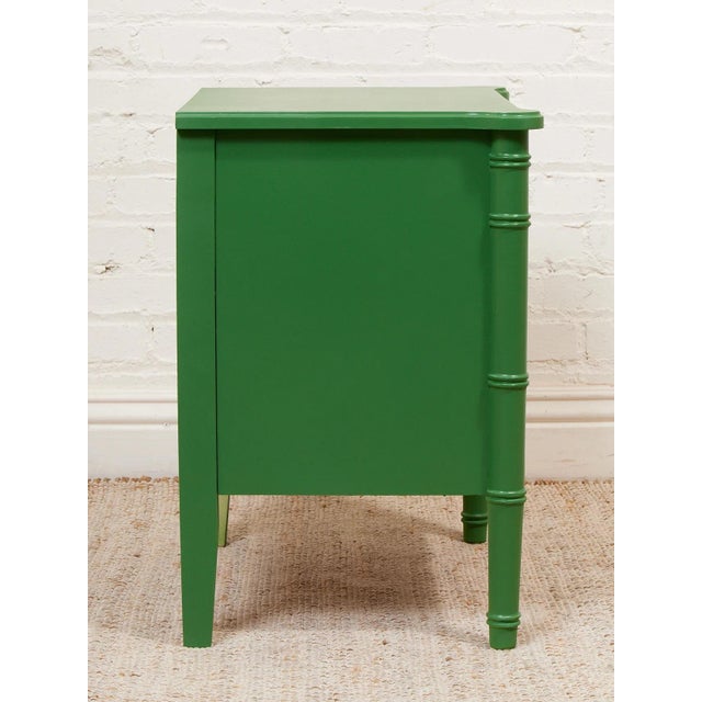 Mid 20th Century Emerald Faux Bamboo Nightstand For Sale - Image 9 of 12