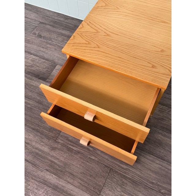 Large Italian Oak Bedside Table with Double Drawer, 1980s For Sale - Image 11 of 13