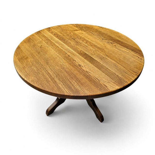 Oak Dining Table with Central Pedestal For Sale - Image 11 of 14