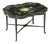 19th Century Polychrome Black Lacquer Tole Tray Table For Sale