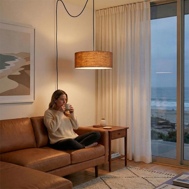 Designed by the NOVA Design Team in 2026, the Stretch Swag Lamp is a modern swag kit featuring a weathered brass finish...