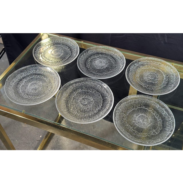 Iittala Solaris Glass 7.75" Lunch Plates by Tapio Wirkkala, Finland, 1970s - Set of 6 For Sale In Providence - Image 6 of 8