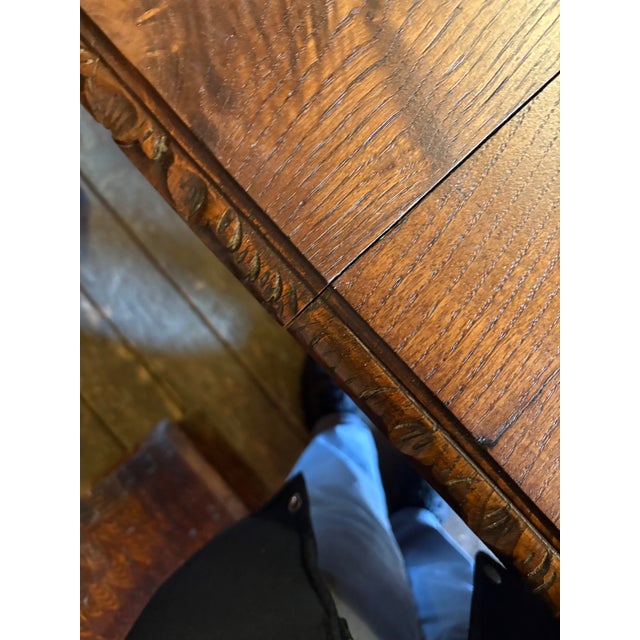 Anitque Victorian Carved Oak Dining Table For Sale - Image 12 of 13