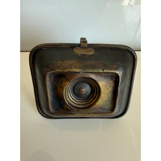 Offered is a charming 19th-century Victorian chamberstick, featuring a substantial square tray base, raised candle socket,...