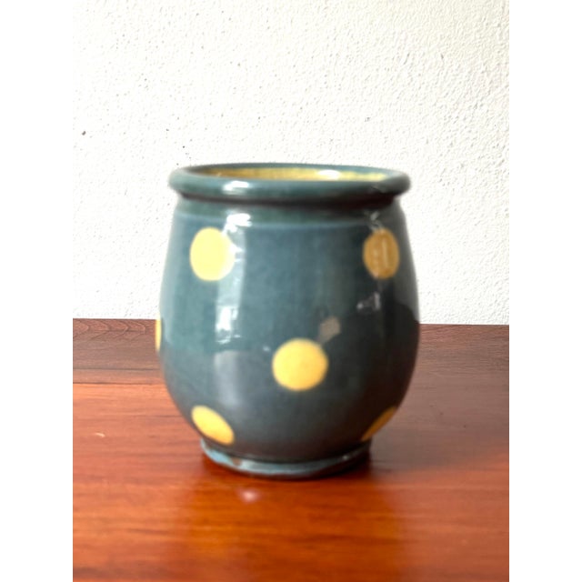 Mid-Century French Savoyard "Terre Vernissée" Attributed Polka Dot Redware Cachepot in the Style of St. Jorioz For Sale - Image 12 of 12