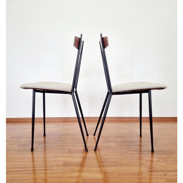 Metal Set of Mid-Century Dining Chairs, Italy, 1960s For Sale - Image 7 of 10
