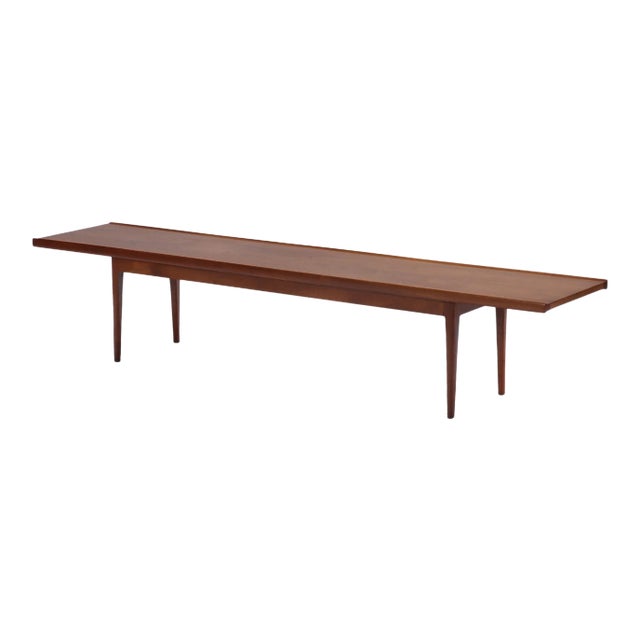 Modernist Kipp Steward Bench Table in Walnut For Sale