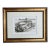 Vintage Etching of an Old Car in a Landscape. For Sale