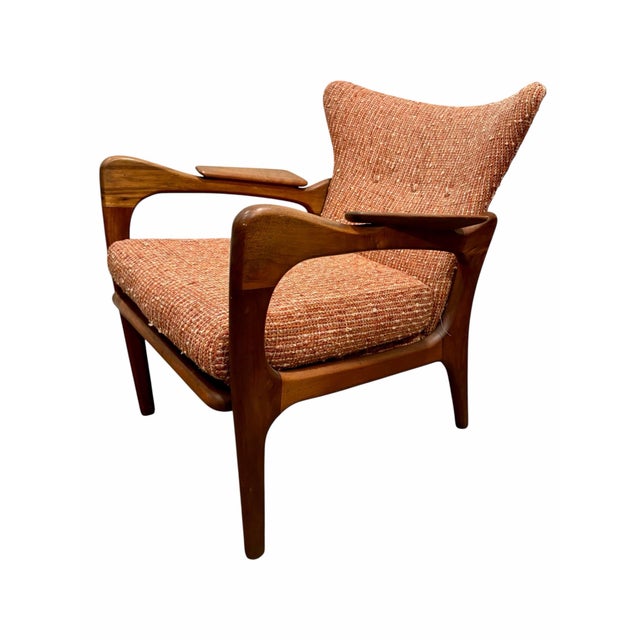 Mid-Century Modern Adrian Pearsall Attributed Mid-Century Modern Sculptural Walnut Wing Back Lounge Chair For Sale - Image 3 of 5