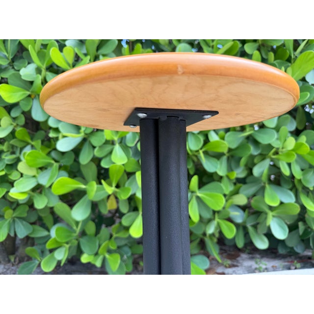 Vintage Sculptural Four-Prong Drink Table in Hardwood and Black Metal For Sale In Naples, FL - Image 6 of 12
