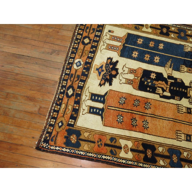 Vintage Zabihi Collection Persian Pictorial Balouch Gallery Rug - 4'8" x 11'1" For Sale - Image 11 of 11