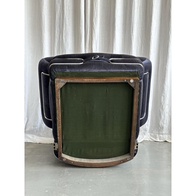 Space Age Velvet and Chrome Lounge Chair attributed to Adriano Piazzesi, Italy, 1960s For Sale - Image 11 of 15
