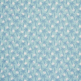 Sample - Schumacher Clarabella Palm Indoor/Outdoor Fabric in Pool For Sale