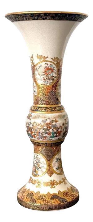 Fine Trumpet Satsuma Vase by Taizan Yohei