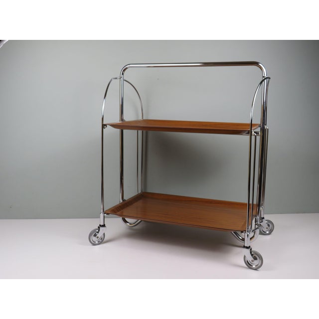 Dinett Folding Serving Trolley from Bremshey & Co., Germany, 1950s-1960s For Sale - Image 12 of 12