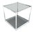Transparent Pair of Cube Shape Chrome Faux Bamboo Frame End Tables Smoked Glass Top MINT! For Sale - Image 8 of 9