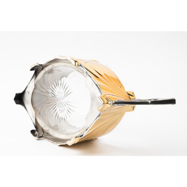 Gold Jugendstil Centerpiece in Alpaca and Brass with Glass, 1908 For Sale - Image 8 of 15