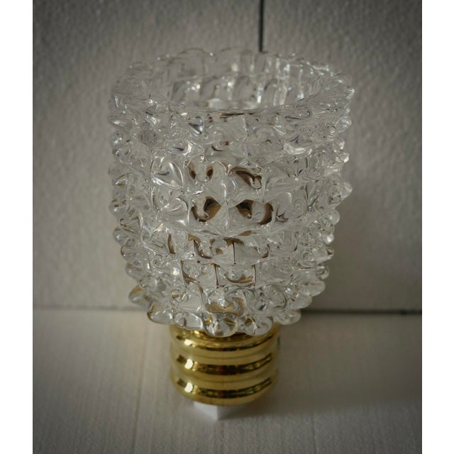 2000 - 2009 Round Murano Glass and Brass Light Pink Wall Sconce, 2000 For Sale - Image 5 of 11