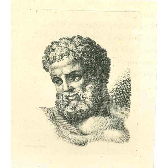 Portrait is an original artwork realized by Thomas Holloway (1748 - 1827). Original Etching from J.C. Lavater's "Essays on...